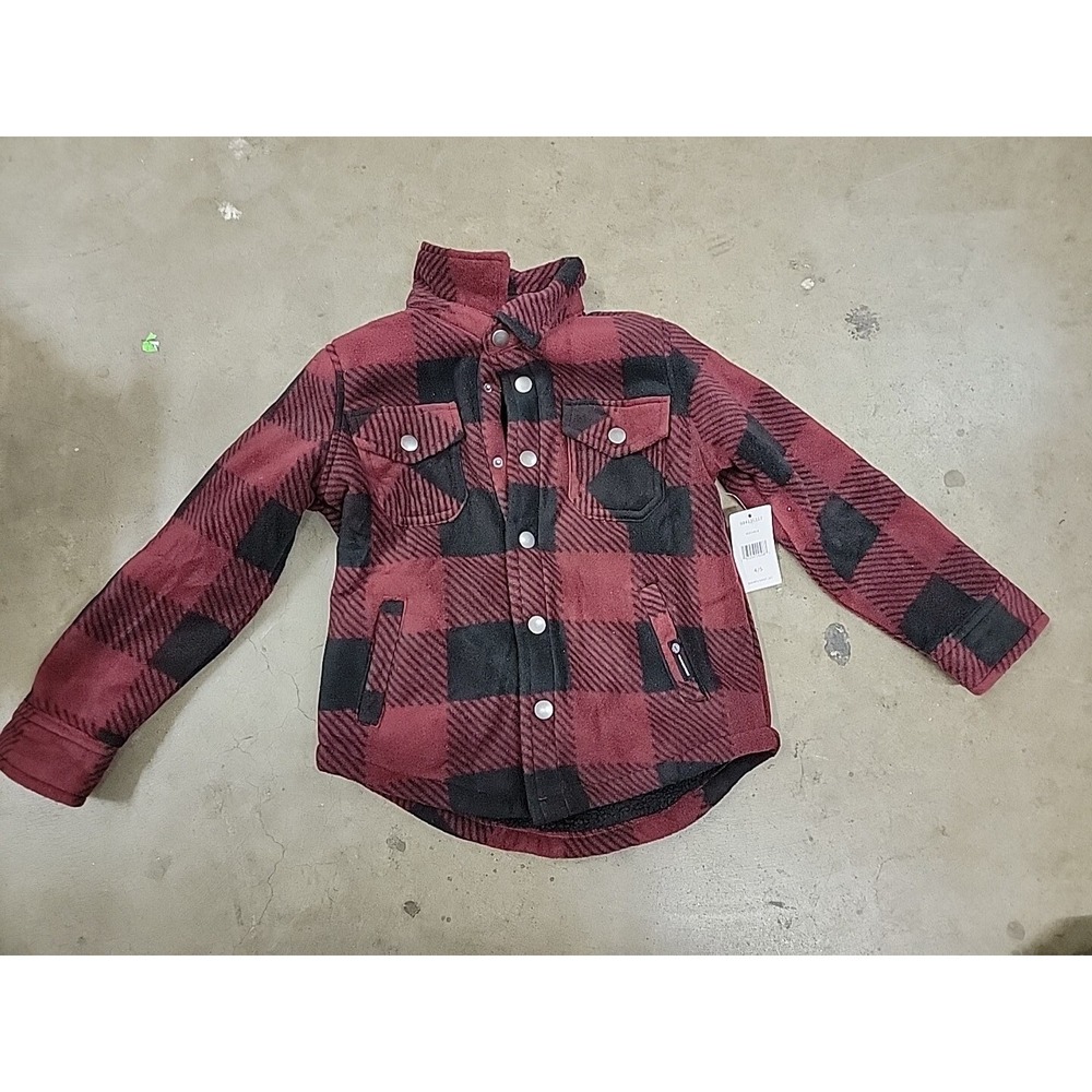 Weatherproof 4/5 Boys Plaid Jacket Red‎ Check